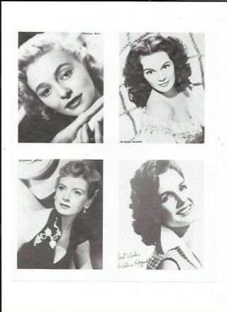Vintage 4 Actress Photo 8 X 10 Inches Patricia Neal Debbie Reynolds Deborah Kerr