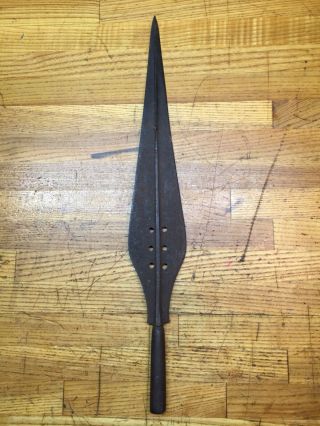 Antique Primitive Hand Forged Steel Tribal Spear Head Spearhead Blacksmith Made
