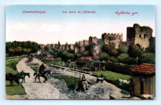 Postcard Turkey Constantinople Les Murs De Jedikoule K10