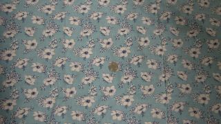 Full Vintage Feedsack: Blue With White Floral Pattern,  One Tear,  36x42
