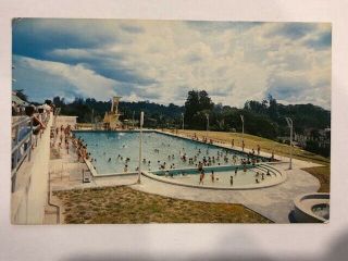 Vintage Kuala Lumpur Malaysia Chin Woo Athletic Swimming Pool Souvenir Postcard