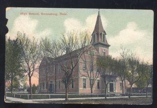 Stromsburg Nebraska High School Building Vintage Postcard Lehigh Iowa 1914
