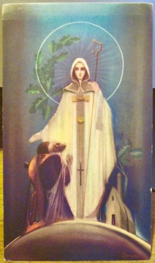 Irish Postcard Saint Brigid Richard King Ó Cionga Capuchin Annual Dublin Ireland