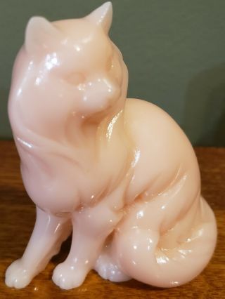 Rare The Franklin Curio Cabinet Cats Pink Alabaster Cat