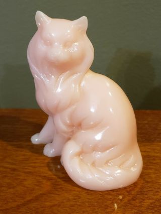 RARE The Franklin Curio Cabinet Cats Pink Alabaster Cat 3