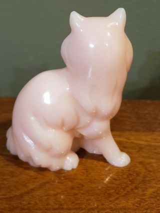 RARE The Franklin Curio Cabinet Cats Pink Alabaster Cat 4