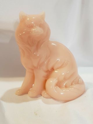 RARE The Franklin Curio Cabinet Cats Pink Alabaster Cat 7