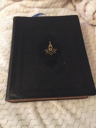 1942 Large Masonic Holy Bible Red Letter Freemason Cyclopedic Hertel Indexed
