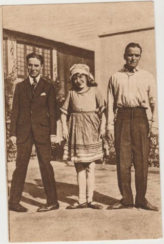 Charlie Chaplin,  Mary Pickford And Douglas Fairbanks,  Russian Rppc Silent Film