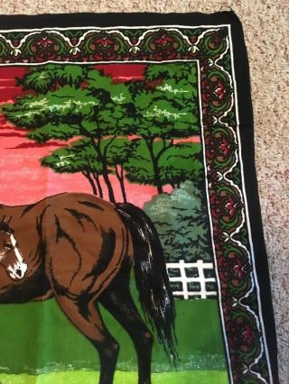 Vintage Horse Cotton Tapestry Rug Wall Hanging Made In Turkey By ATC York 4