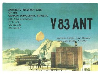 Qsl 1984 East Germany Antarctica Radio Card