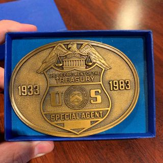 Atf Us Department Of The Treasury Us Special Agent Belt Buckle 50th Anniversary