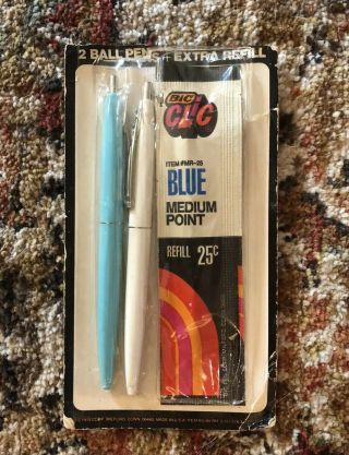 Vintage Bic Clic 2 Pens & Refill Medium Point