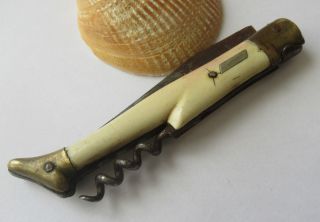 Vintage French Folding Knife Laguiole Corkscrew France Navaja Old Fly Bee