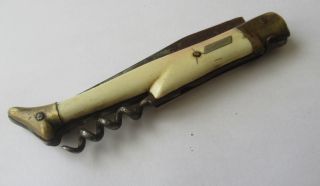 Vintage French Folding Knife Laguiole corkscrew France Navaja old fly bee 6