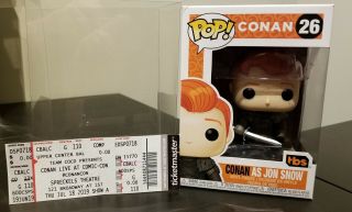 2019 Sdcc Conan As Jon Snow Game Of Thrones Funko Pop 26,  Ticket & Protector