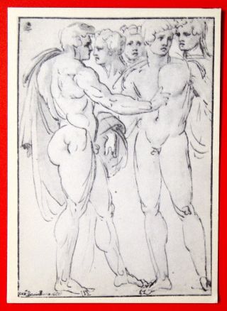740247 Bandinelli Naked Man Model Nude Male Art Painting Vtg Ussr Postcard 1959