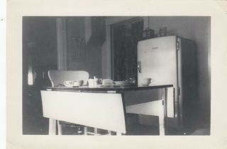 Vintage Still Life Art Photo Antique Kitchen Table Refrigerator Surreal Creepy