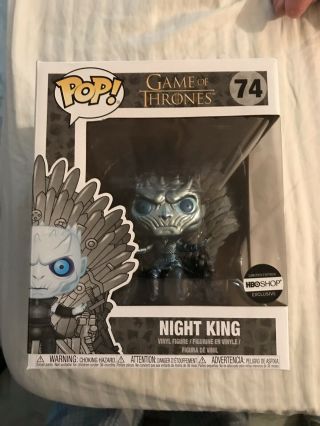 Funko Pop Game Of Thrones Night King Metallic On Throne 6 " Inch Hbo Exclusive