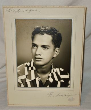 Vintage Handsome Hawaiian Young Man B&w Photograph Photo H.  Ono Studio Honolulu