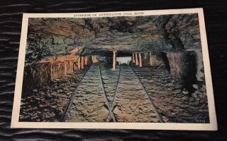 Vintage Postcard Interior Of Anthracite Coal Mine Scranton,  Pa