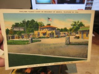 Vintage Old Postcard Arkansas Hot Springs National Park Oaklawn Tourist Court