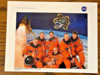 Nasa Sts - 134 Crew Portrait With Signatures - - 2 - Sided Lithograph 8 - 1/2 " X 11 "