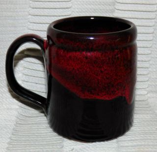 RARE 2016 DEATH WISH COFFEE CO.  CAMPER MUG CUP BLACK RED DENEEN POTTERY USA 2