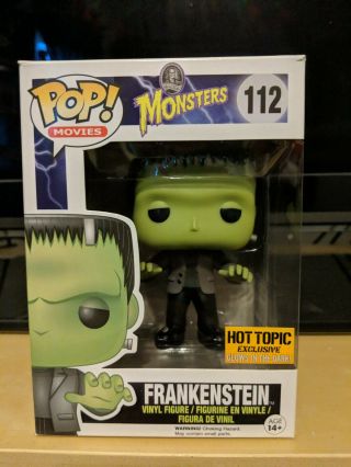 Funko Pop Universal Monsters Hot Topic Exclusive Gitd Frankenstein