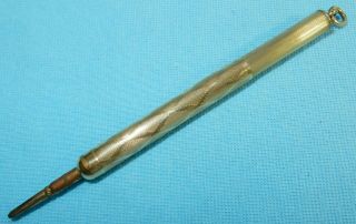Stunning Antique Gold Gilt Propelling Pencil - Magic Slide Action,  Fob Loop