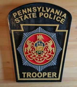 Police State Trooper 3d Routed Carved Patch Plaque Sign Custom