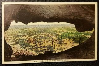 Arizona Postcard Vintage 1932 Hole On The Rock Phoenix Az Desert Scene