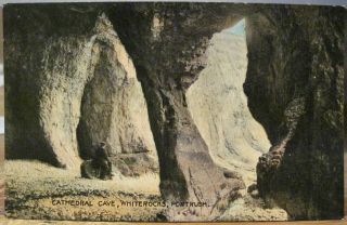 Irish Pc Cathedral Cave Cliffs White Rocks Portrush Antrim No Ireland Wa Green