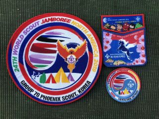 2019 World Scout Jamboree 24th Wsj Korea Contingent Badge Patch Set