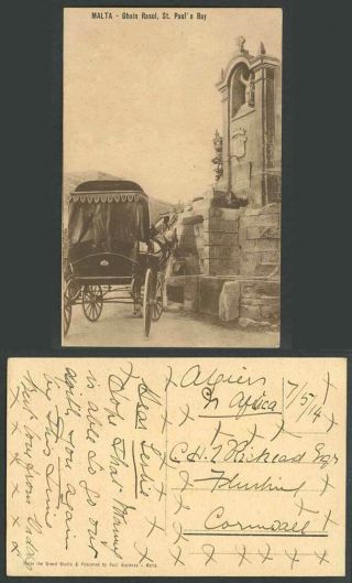 Malta 1914 Old Postcard Ghajn Ghain Rasul St Paul 