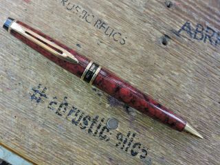 Vintage Laque Oriental Red 3m Gold Trim Waterman Expert Mechanical Pencil France