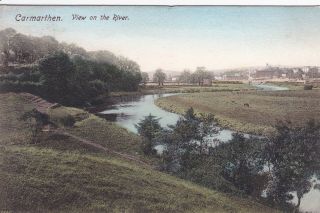Carmarthen - View On The River By Frith 1904