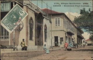 Dakar Senegal Boulevard Pinet - Laprade Postcard Stamp Cover Cancel