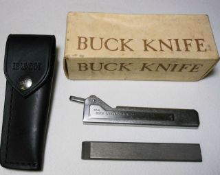 Buck Steelmaster Sharpener 137 W/buck Leather Sheath Made In Usa