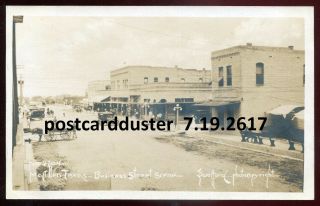 2617 - Mcallen Texas 1910s Business Street.  Old Cars.  Real Photo Pc By Swafford