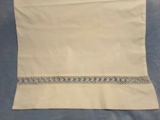 Wedding Worthy Fancy Pure White Pillowcase Pair with inset of white tatting. 4