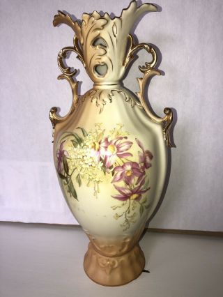 Large Antique R&h Austria Vase Flowers