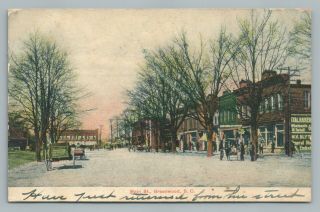 Main Street Greenwood South Carolina County—rare American News Postcard 1907