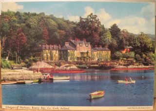 Irish Postcard Glengarriff Harbour Ivied Eccles Hotel Boats Gb Shaw Stamp 4x6