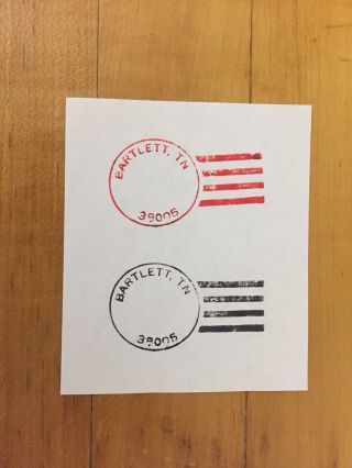 US Post Office Postmark Cancellation Rubber Hand Stamp Bartlett,  Tennessee 38005 2