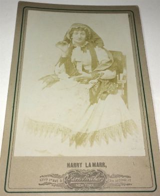 Rare Antique American Crossdressing Actor Harry La Marr Gay Int Cabinet Photo