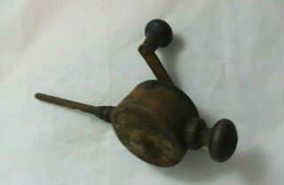 Valve Lapping Tool Antique Wooden Handle Hand Crank Cast Iron Automotive Use 3