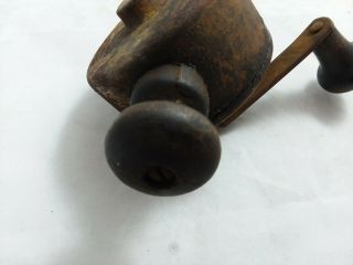 Valve Lapping Tool Antique Wooden Handle Hand Crank Cast Iron Automotive Use 5