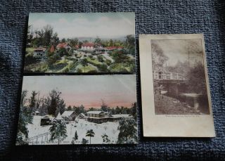 2 Cards The Hermitage On Black’s Spur In Summer & Winter,  Watts River Bridge 1