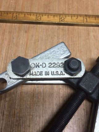 Vintage K - D No.  2292 Two Jaw Puller Made In USA 2